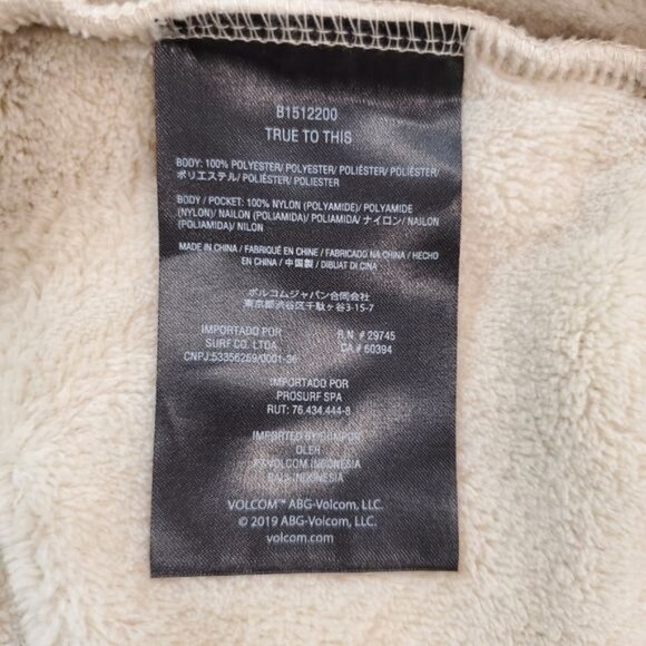 Volcom Fleece Vest Womens Size XS Beige Mock Neck Snap Button Outdoor Hiking - Picture 8 of 13